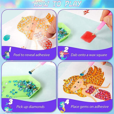 Pegatinas de pintura de diamantes con gemas grandes para niños