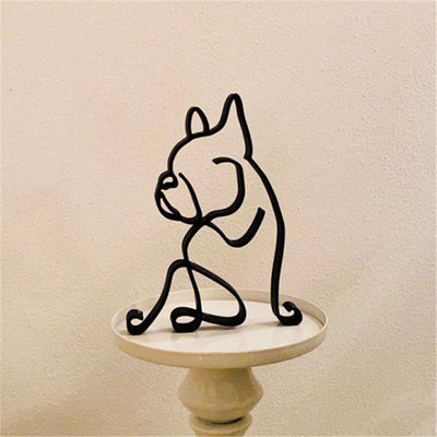 Escultura de arte minimalista de perro