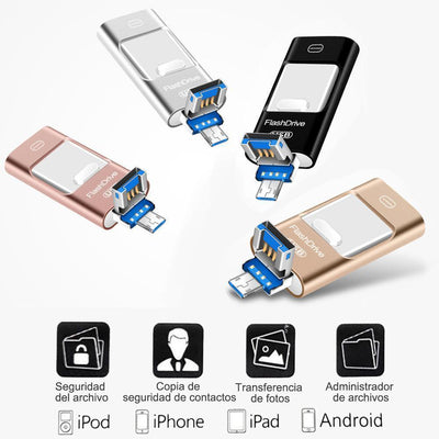 Unidad flash USB portátil para iPhone, iPad y Android