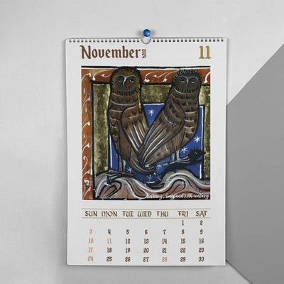 Extraño búho medieval Calendario 2024